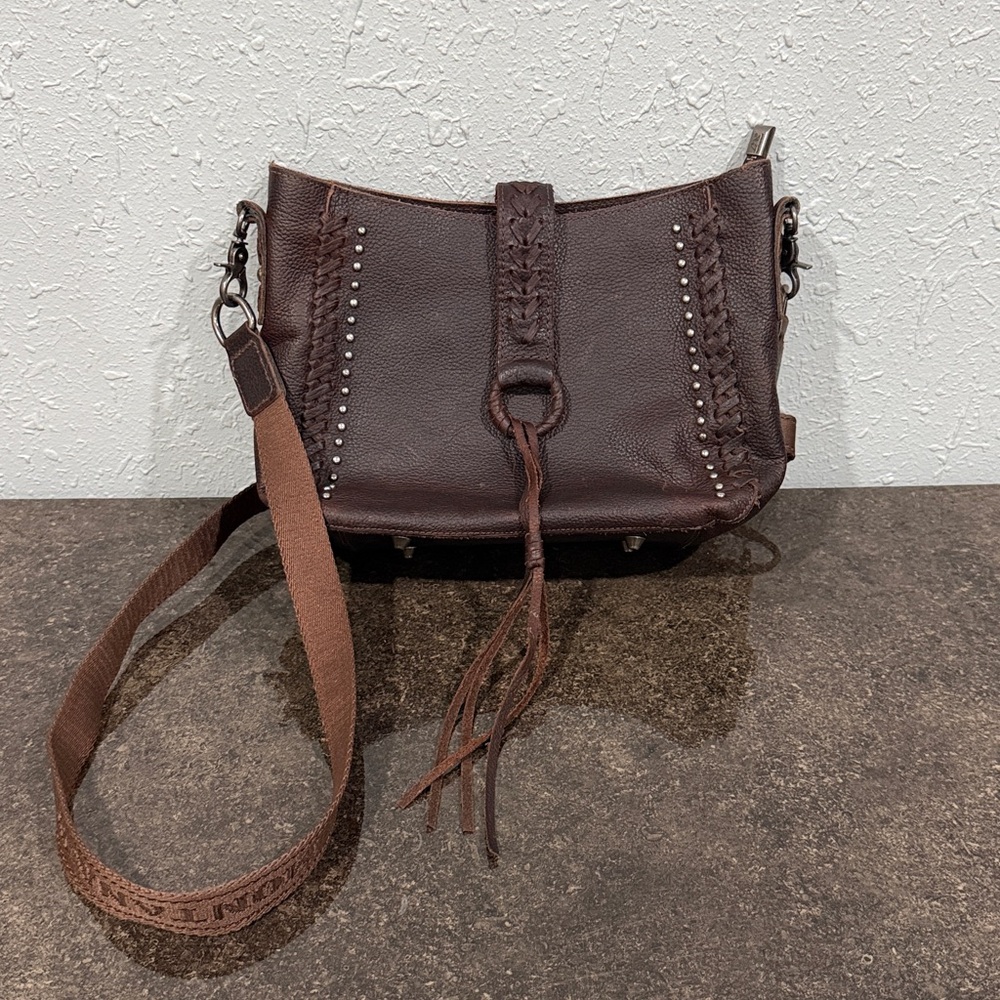 Montana West Chocolate Brown Genuine Leather Concealed Carry Hobo Crossbody Bag - Picture 3 of 9